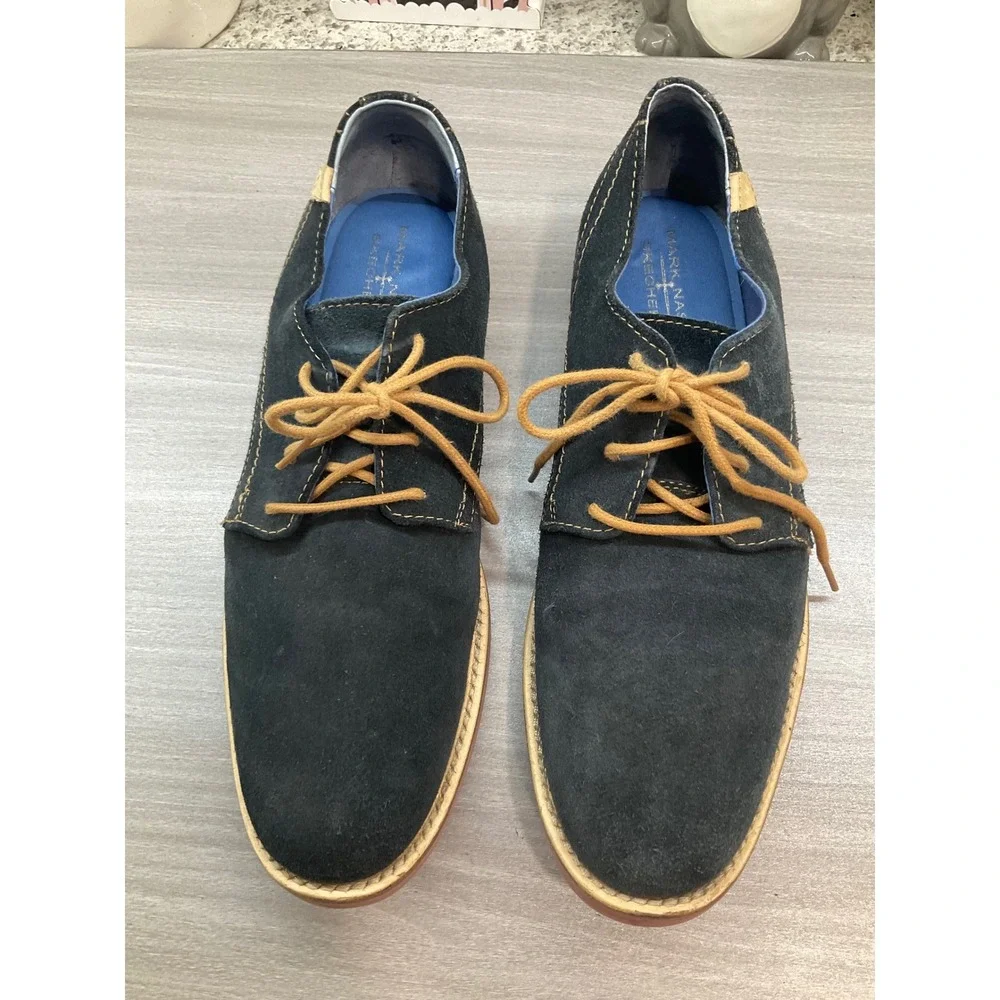 MARK NASON BY SKECHERS‎ NAVY BLUE SUEDE LEATHER OXFORD COMFORT MENS